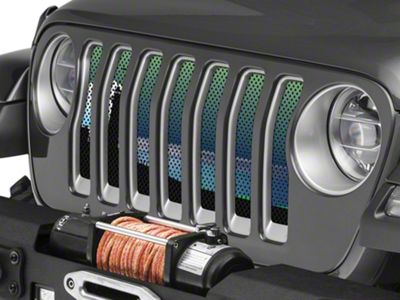 Under The Sun Inserts Grille Insert; Endless Summer Blue Green Light House (18-23 Jeep Wrangler JL w/o TrailCam; 24-25 Jeep Wrangler JL Sport)
