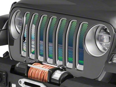 Under The Sun Inserts Grille Insert; Endless Summer Blue Green Mermaid (18-23 Jeep Wrangler JL w/o TrailCam; 24-25 Jeep Wrangler JL Sport)