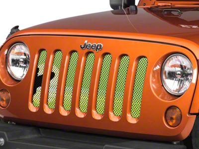 Under The Sun Inserts Grille Insert; Endless Summer Hyper Green Male Surfer (07-18 Jeep Wrangler JK)