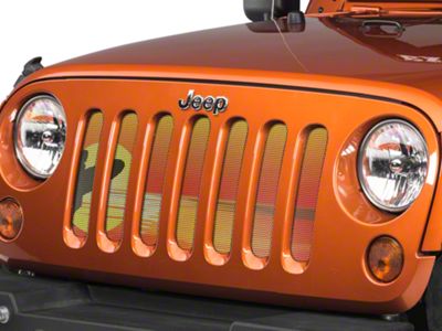 Under The Sun Inserts Grille Insert; Endless Summer Orange Surfer Male (07-18 Jeep Wrangler JK)