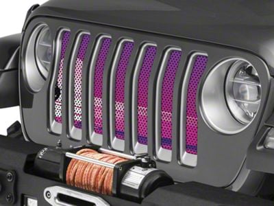 Under The Sun Inserts Grille Insert; Endless Summer Purple Mermaid (18-23 Jeep Wrangler JL w/o TrailCam; 24-25 Jeep Wrangler JL Sport)