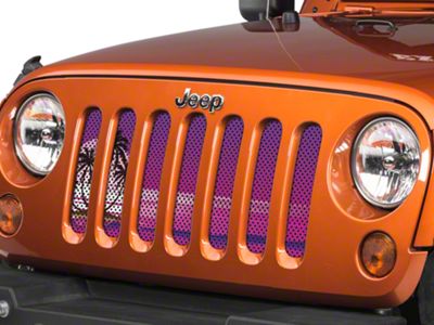 Under The Sun Inserts Grille Insert; Endless Summer Purple Palm Tree (07-18 Jeep Wrangler JK)