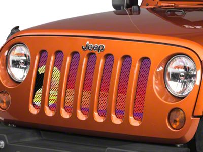 Under The Sun Inserts Grille Insert; Endless Summer Red Surfer Female (07-18 Jeep Wrangler JK)