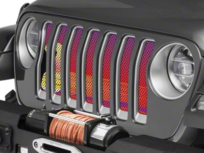 Under The Sun Inserts Grille Insert; Endless Summer Red Surfer Female (18-23 Jeep Wrangler JL w/o TrailCam; 24-25 Jeep Wrangler JL Sport)