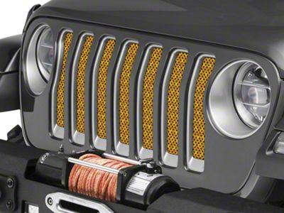 Under The Sun Inserts Grille Insert; Honeycomb Gold (18-23 Jeep Wrangler JL w/o TrailCam; 24-25 Jeep Wrangler JL Sport)