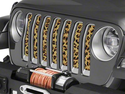 Under The Sun Inserts Grille Insert; Leopard Print (18-23 Jeep Wrangler JL w/o TrailCam; 24-25 Jeep Wrangler JL Sport)