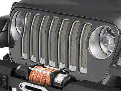 Under The Sun Inserts Grille Insert; Light Khaki Metallic (18-23 Jeep Wrangler JL w/o TrailCam; 24-25 Jeep Wrangler JL Sport)