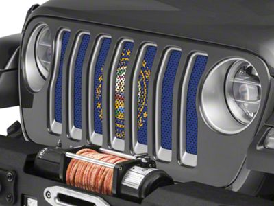 Under The Sun Inserts Grille Insert; New Hampshire State Flag (18-23 Jeep Wrangler JL w/o TrailCam; 24-25 Jeep Wrangler JL Sport)