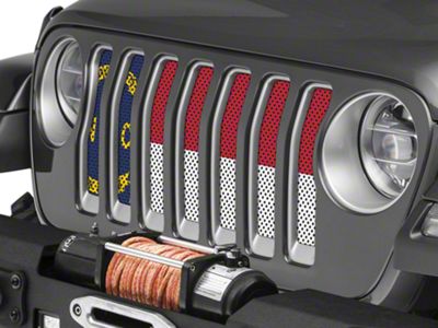 Under The Sun Inserts Grille Insert; North Carolina State Flag (18-23 Jeep Wrangler JL w/o TrailCam; 24-25 Jeep Wrangler JL Sport)