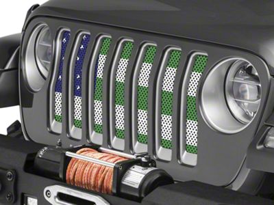 Under The Sun Inserts Grille Insert; NYPD Flag (18-23 Jeep Wrangler JL w/o TrailCam; 24-25 Jeep Wrangler JL Sport)