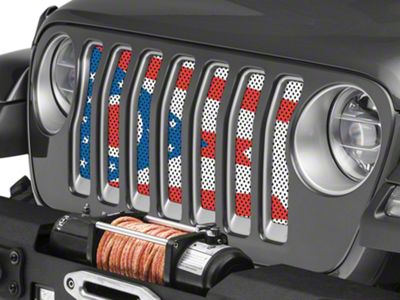 Under The Sun Inserts Grille Insert; Ohio State Flag (18-23 Jeep Wrangler JL w/o TrailCam; 24-25 Jeep Wrangler JL Sport)