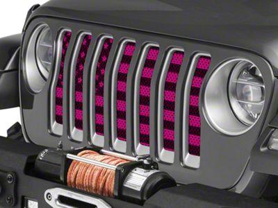 Under The Sun Inserts Grille Insert; Old Glory Pink (18-23 Jeep Wrangler JL w/o TrailCam; 24-25 Jeep Wrangler JL Sport)