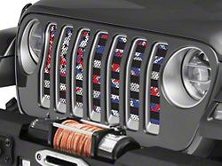 Under The Sun Inserts Grille Insert; Patriot Colors Camo Stars and Stripes (18-23 Jeep Wrangler JL w/o TrailCam; 24-25 Jeep Wrangler JL Sport)