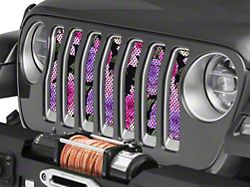 Under The Sun Inserts Grille Insert; Pink Roses (18-23 Jeep Wrangler JL w/o TrailCam; 24-25 Jeep Wrangler JL Sport)