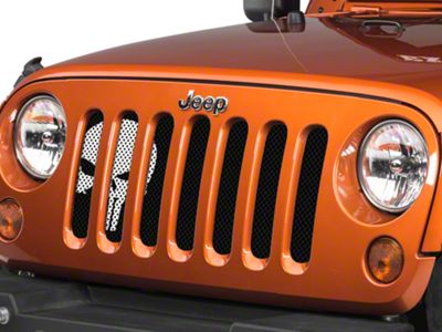 Under The Sun Inserts Grille Insert; Punisher Black and White (07-18 Jeep Wrangler JK)