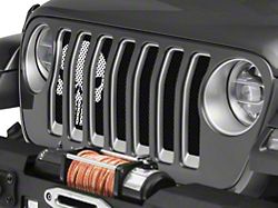 Under The Sun Inserts Grille Insert; Punisher Black and White (18-23 Jeep Wrangler JL w/o TrailCam; 24-25 Jeep Wrangler JL Sport)