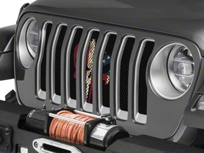 Under The Sun Inserts Grille Insert; Punisher Old Glory (18-23 Jeep Wrangler JL w/o TrailCam; 24-25 Jeep Wrangler JL Sport)