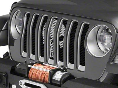 Under The Sun Inserts Grille Insert; Punisher Silver (18-23 Jeep Wrangler JL w/o TrailCam; 24-25 Jeep Wrangler JL Sport)