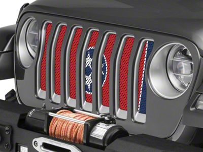 Under The Sun Inserts Grille Insert; Tennessee State Flag (18-23 Jeep Wrangler JL w/o TrailCam; 24-25 Jeep Wrangler JL Sport)