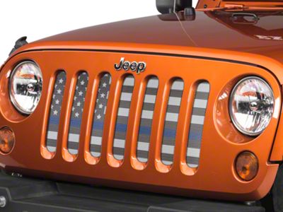 Under The Sun Inserts Grille Insert; Thin Blue Line (07-18 Jeep Wrangler JK)