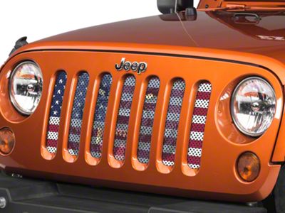 Under The Sun Inserts Grille Insert; Wolf Flag (07-18 Jeep Wrangler JK)