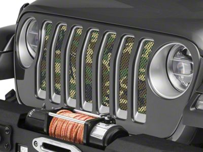 Under The Sun Inserts Grille Insert; Woodland Camo (18-23 Jeep Wrangler JL w/o TrailCam; 24-25 Jeep Wrangler JL Sport)