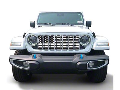 Under The Sun Inserts Grille Insert; Distressed Black and White (24-25 Wrangler JL, Excluding Sport)