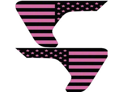 Under The Sun Inserts Fender Vent Decals; Pink Old Glory (20-25 Jeep Gladiator JT)