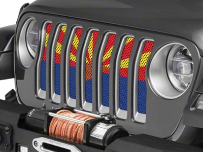 Under The Sun Inserts Grille Insert; Arizona State Flag (20-23 Jeep Gladiator JT w/o TrailCam; 24-25 Jeep Gladiator JT Sport)