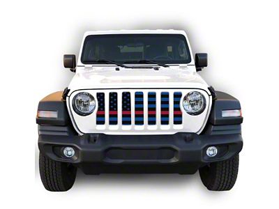 Under The Sun Inserts Grille Insert; Black and Blue Thin Blue Line (20-23 Jeep Gladiator JT w/o TrailCam; 24-25 Jeep Gladiator JT Sport)