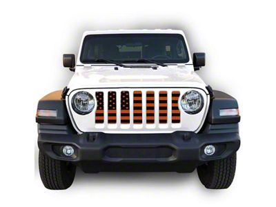 Under The Sun Inserts Grille Insert; Black and Orange (20-23 Jeep Gladiator JT w/o TrailCam; 24-25 Jeep Gladiator JT Sport)