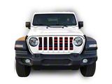 Under The Sun Inserts Grille Insert; Black and Red Thin Blue Line (20-23 Jeep Gladiator JT w/o TrailCam; 24-25 Jeep Gladiator JT Sport)