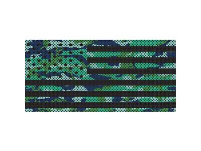 Under The Sun Inserts Grille Insert; Blue and Green Camo Stars and Stripes (20-23 Jeep Gladiator JT w/o TrailCam; 24-25 Jeep Gladiator JT Sport)