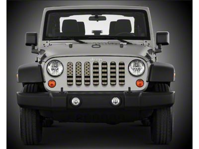Under The Sun Inserts Grille Insert; Desert Tan Old Glory (20-23 Jeep Gladiator JT w/o TrailCam; 24-25 Jeep Gladiator JT Sport)