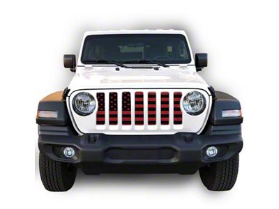 Under The Sun Inserts Grille Insert; Distressed Black and Red (20-23 Jeep Gladiator JT w/o TrailCam; 24-25 Jeep Gladiator JT Sport)
