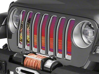 Under The Sun Inserts Grille Insert; Endless Summer Red Palm Tree (20-23 Jeep Gladiator JT w/o TrailCam; 24-25 Jeep Gladiator JT Sport)