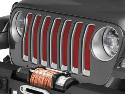 Under The Sun Inserts Grille Insert; Flame Red (20-23 Jeep Gladiator JT w/o TrailCam; 24-25 Jeep Gladiator JT Sport)