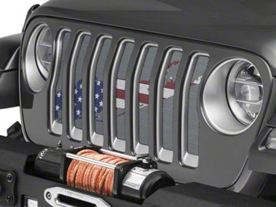 Under The Sun Inserts Grille Insert; Long Island OldGlory (20-23 Jeep Gladiator JT w/o TrailCam; 24-25 Jeep Gladiator JT Sport)