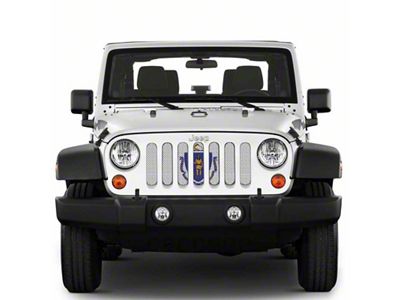 Under The Sun Inserts Grille Insert; Massachusetts State Flag (20-23 Jeep Gladiator JT w/o TrailCam; 24-25 Jeep Gladiator JT Sport)