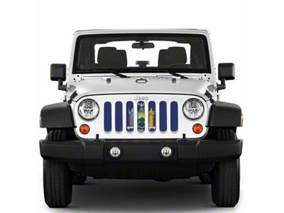 Under The Sun Inserts Grille Insert; New York State Flag (20-23 Jeep Gladiator JT w/o TrailCam; 24-25 Jeep Gladiator JT Sport)