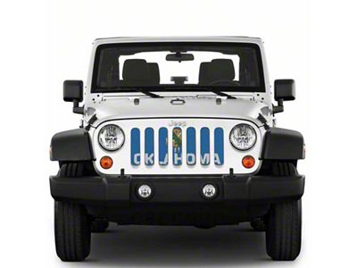 Under The Sun Inserts Grille Insert; Oaklhoma State Flag (20-23 Jeep Gladiator JT w/o TrailCam; 24-25 Jeep Gladiator JT Sport)