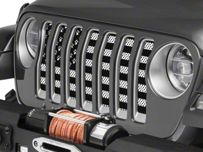 Under The Sun Inserts Grille Insert; Paws Black and White (20-23 Jeep Gladiator JT w/o TrailCam; 24-25 Jeep Gladiator JT Sport)