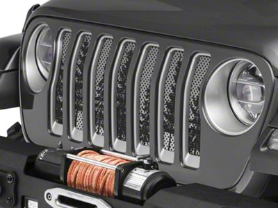 Under The Sun Inserts Grille Insert; Pine Trees Grey Sky (20-23 Jeep Gladiator JT w/o TrailCam; 24-25 Jeep Gladiator JT Sport)