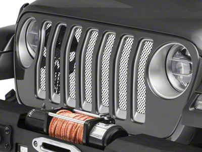 Under The Sun Inserts Grille Insert; Punisher White Black Skull (20-23 Jeep Gladiator JT w/o TrailCam; 24-25 Jeep Gladiator JT Sport)
