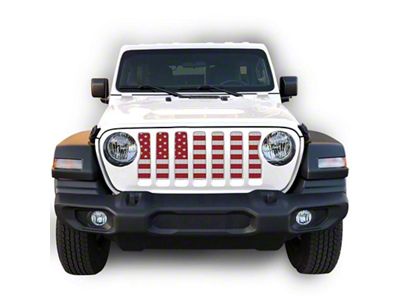Under The Sun Inserts Grille Insert; White and Red (20-23 Jeep Gladiator JT w/o TrailCam; 24-25 Jeep Gladiator JT Sport)