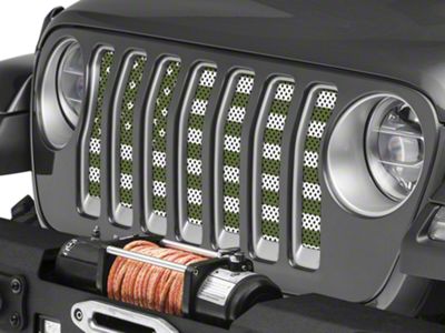 Under The Sun Inserts Grille Insert; Olive Drab Old Glory White Stars and Stripes (20-23 Jeep Gladiator JT w/o TrailCam; 24-25 Jeep Gladiator JT Sport)