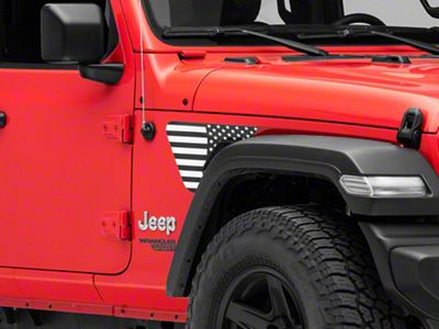 Under The Sun Inserts Fender Vent Decals; Black and White (18-25 Jeep Wrangler JL)
