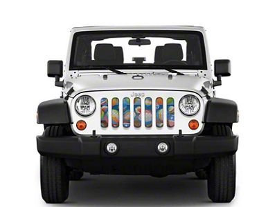 Under The Sun Inserts Grille Insert; Beach Balls (18-23 Jeep Wrangler JL w/o TrailCam; 24-25 Jeep Wrangler JL Sport)