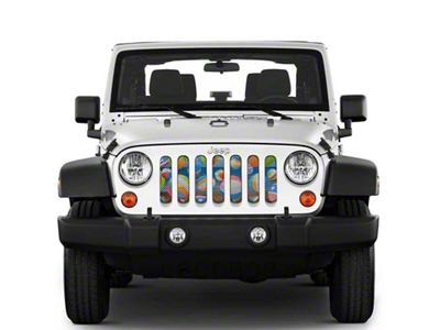 Under The Sun Inserts Grille Insert; Beach Balls (07-18 Jeep Wrangler JK)