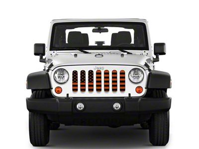 Under The Sun Inserts Grille Insert; Black and Orange (07-18 Jeep Wrangler JK)